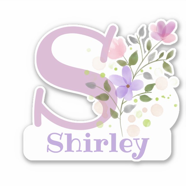 Name Shirley with the Letter S Sticker Cut-Out (Front)
