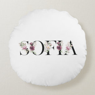 Name Sofia.My name is Sofia. Round Cushion