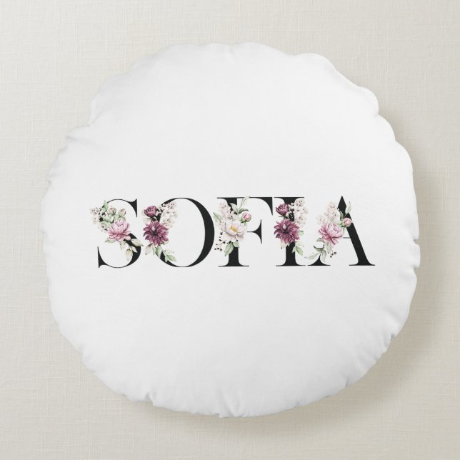 Name Sofia.My name is Sofia. Round Cushion (Front)