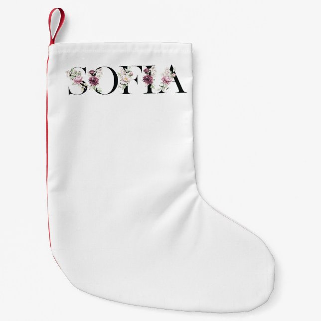 Name Sofia. Small Christmas Stocking (Front)