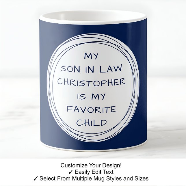 Name, Son In Law, Christmas, Birthday, Navy C41 Coffee Mug (Creator Uploaded)