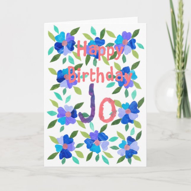 Name-specific Birthday Card - Jo (Front)