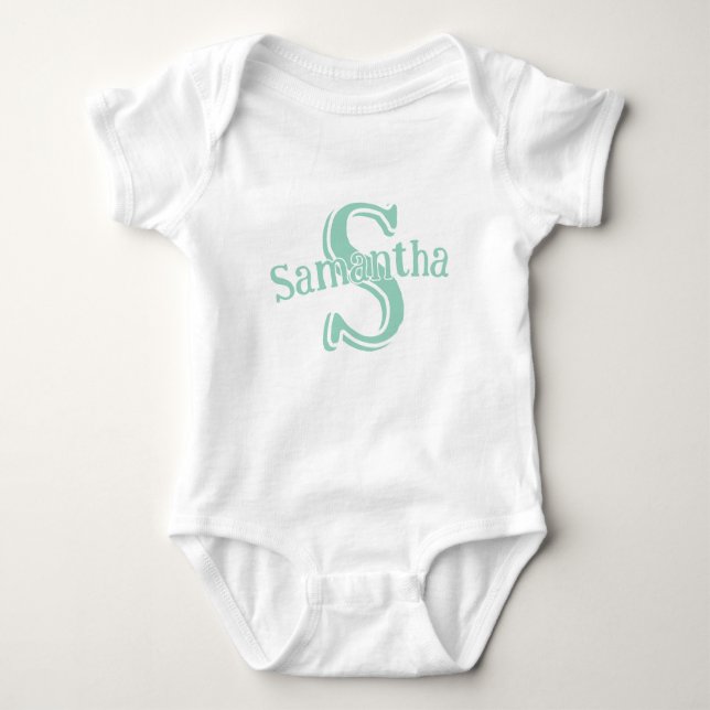name-specific personalised design baby bodysuit (Front)