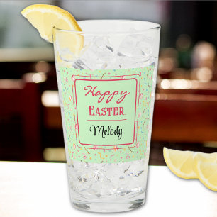Name, Spring Green Happy Easter Pint Glass