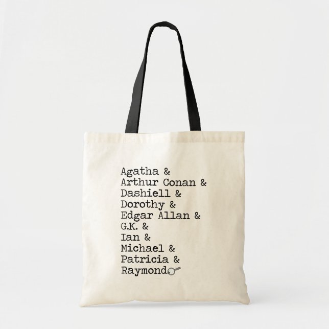Name Stack Crime Fiction Top-10 Novelists Tote Bag (Front)