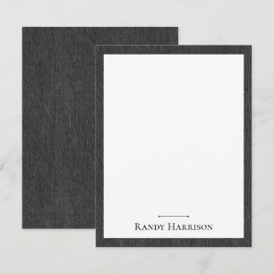 Name Stylish Masculine Black Denim Print Frame Card