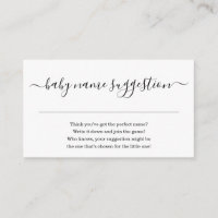 Name Suggestion Baby Shower Invitation Simple