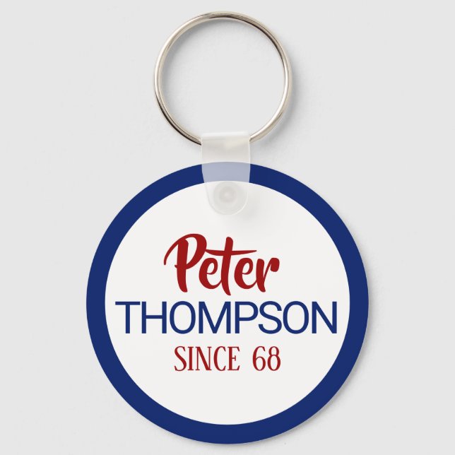 Name Surname Circle Logo Key Ring (Front)