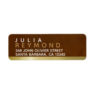 name & surname with home office address on brown return address label