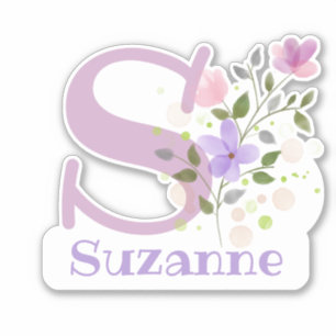 Name Suzanne with the Letter S Sticker Cut-Out