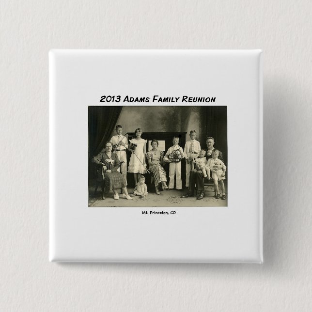 Name Tag Adams Reunion 15 Cm Square Badge (Front)
