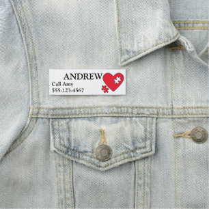 Name Tag Autism ID Badge Emergency Contact