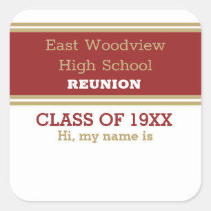 Name Tag! Custom Class Reunion Stickers