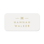 Name Tag | Elegant Grey Gold Magnetic Staff Badge