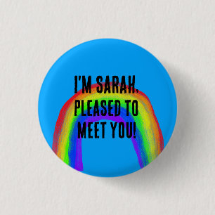 Name tag greeting pleased to meet you happy meet 3 cm round badge