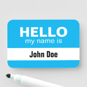 Name Tag Hello My Name Is - Blue