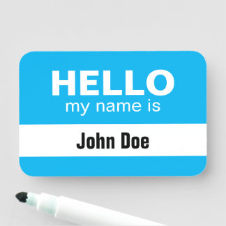 Name Tag Hello My Name Is - Blue