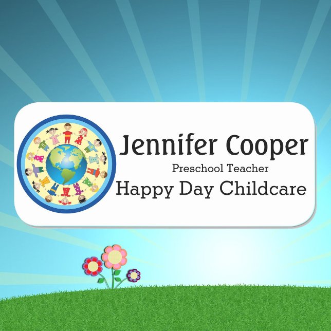 Name Tag Kids Daycare Logo Custom Text Badge (Creator Uploaded)