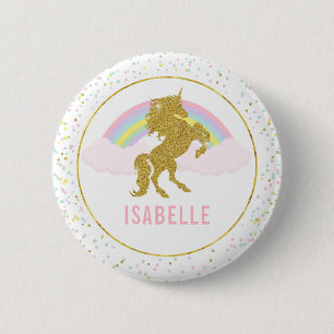 Name Tag Rainbow Unicorn Party Pin