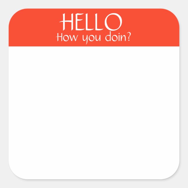 Name Tag Sticker Badge Funny Party Humour (Front)