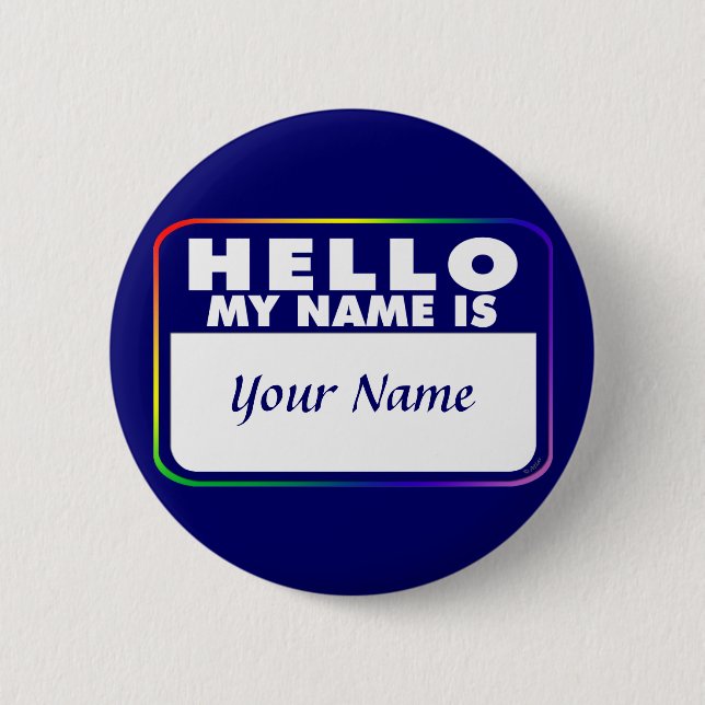 Name Tag Template 6 Cm Round Badge (Front)