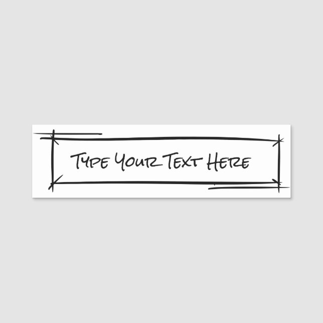 Name Tag Template hand drawn Simple Pencil drawing (Front)