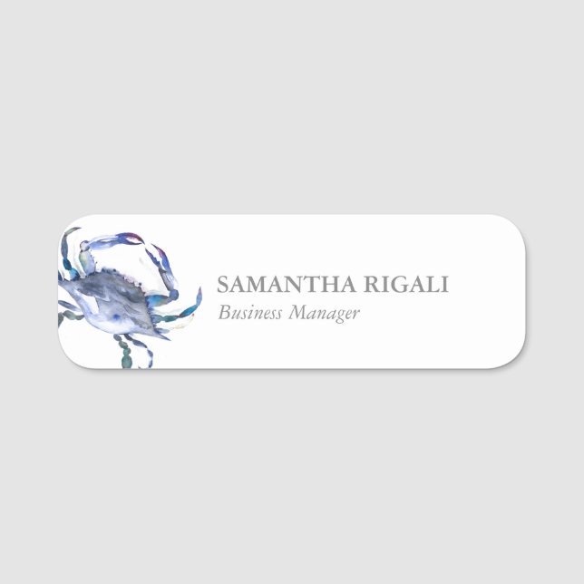 Name Tag Template Professional Business Crab (Front)