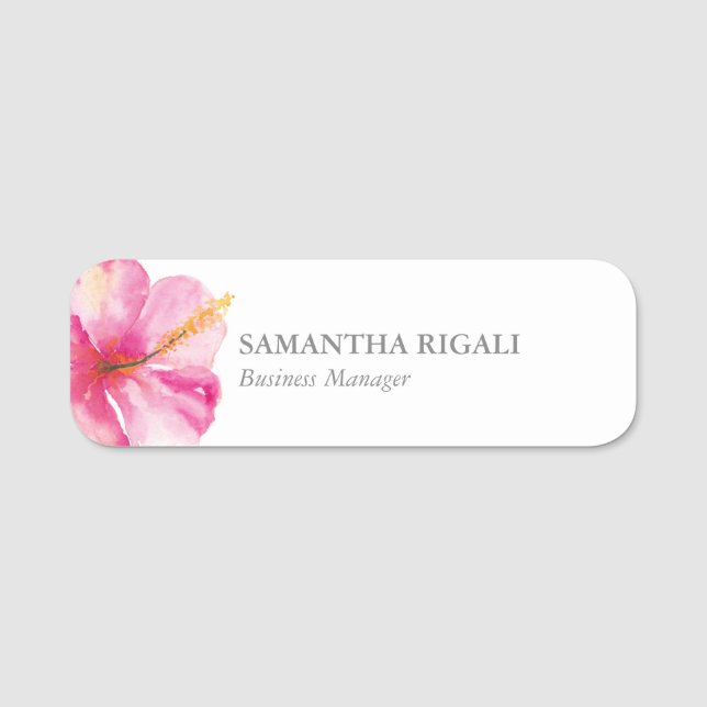 Name Tag Template Professional Business Flower (Front)
