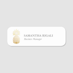 Name Tag Template Professional Business Pineapple