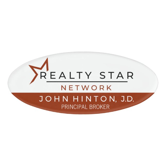 Name Tag With Agent Name and Role (Front)