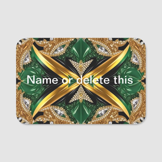 Name tag with Jamaican Colours (Front)