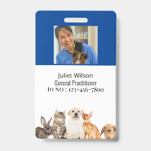name tags blue medical veterinarian id badge	 badge