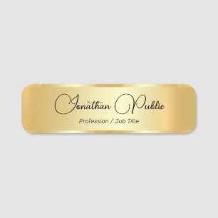 Name Tags Custom Calligraphed Script Gold Look