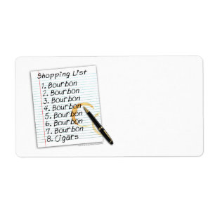 NAME TAGS, LABELS - BOURBON LOVERS SHOPPING LIST