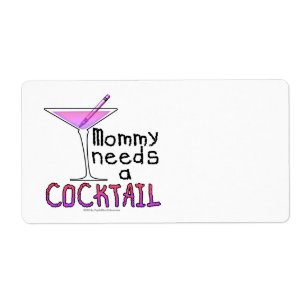 NAME TAGS - LABELS - Mummy Needs a COCKTAIL!