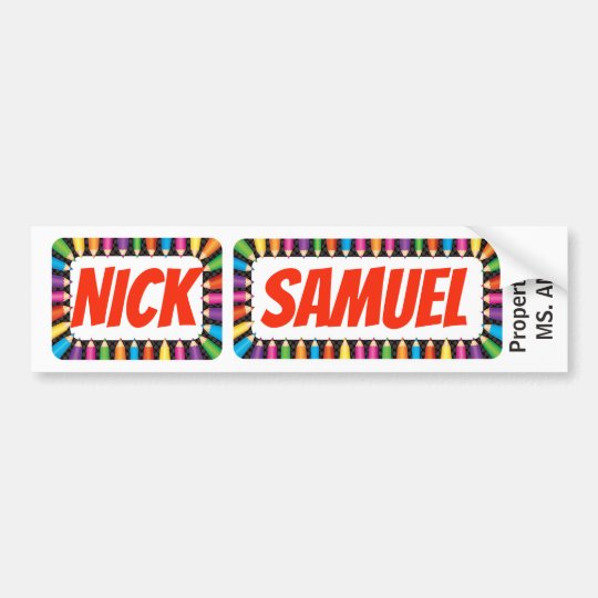Name Tags Nick And Samuel Sign Sticker Magnet Bumper Sticker Zazzle Com Au