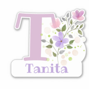 Name Tanita with the Letter T Sticker Cut-Out