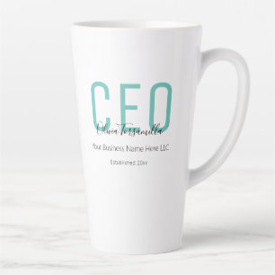 Name Teal Black CEO Latte Mug