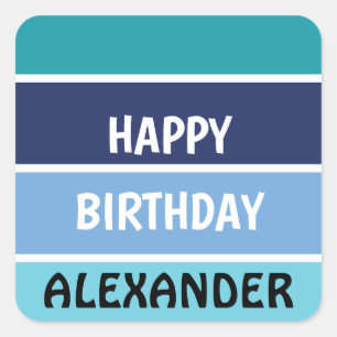 Name Template Happy Birthday Square Sticker