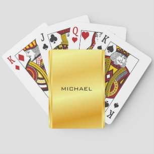 Name Template Modern Gold Metallic Look Playing Cards