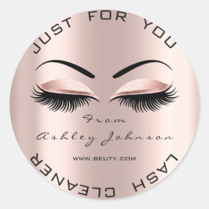 Name Thank You  Lash Cleaner Rose Makeup Artist Classic Round Sticker