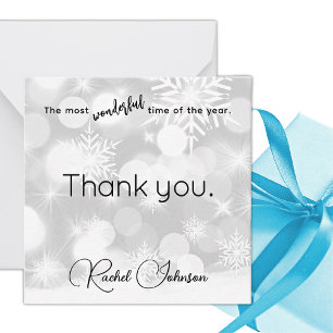 Name, Thank You Mini Christmas Gift Enclosure Card