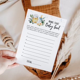 Name That Baby Food Game Baby Is Brewing Card