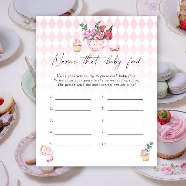 Name that baby food shower game - Tea party (Creator Uploaded)