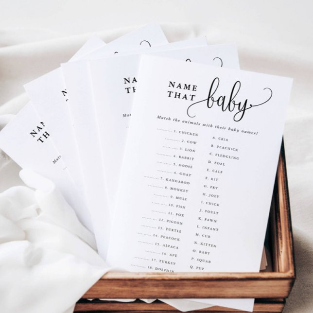 Name That Baby Matching Paper Game Card (Creator Uploaded)