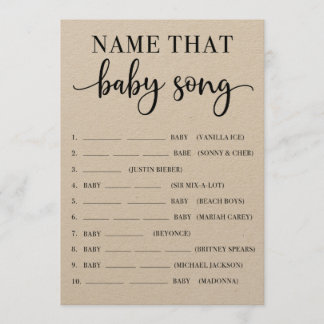 Name That Baby Song Baby Shower Game Program