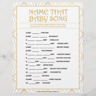 Name That Baby Song [Golden Lines] Custom Letterhead