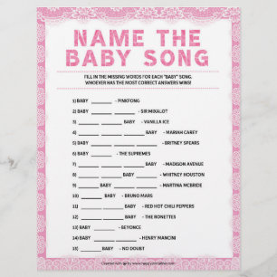 Name That Baby Song [Luxury Lace [Pink]] Custom Letterhead