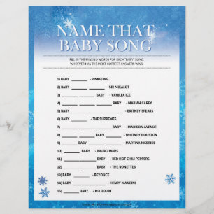 Name That Baby Song [Snowy Blue] Custom Letterhead