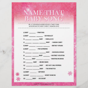 Name That Baby Song [Snowy Pink] Custom Letterhead
